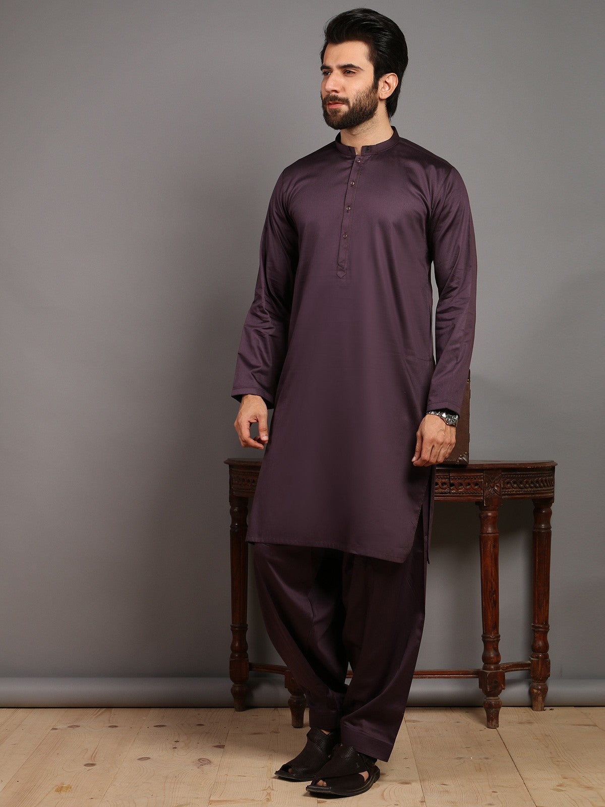 Edenrobe - Men's Purple Swish Collection - EMTKS19-020