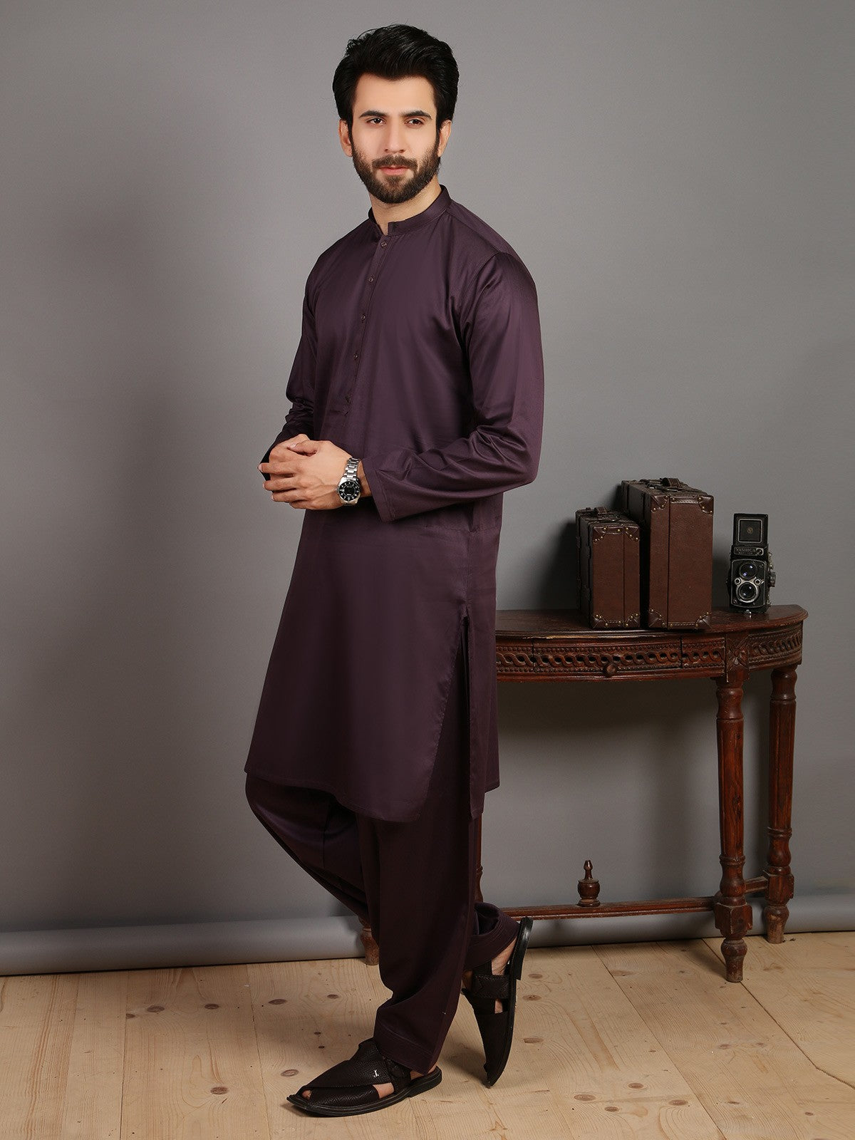 Edenrobe - Men's Purple Swish Collection - EMTKS19-020