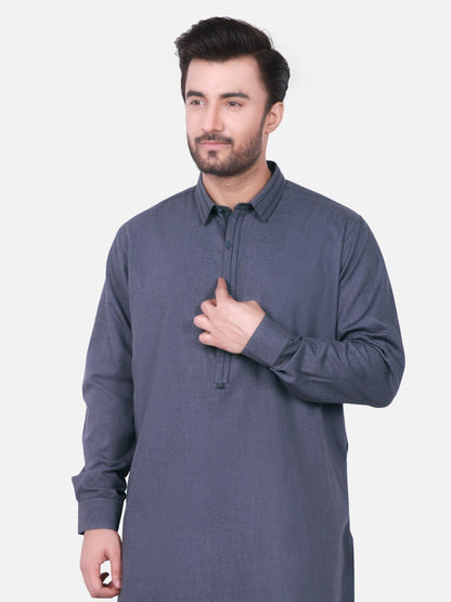 Edenrobe - Men's Greyish Blue Swish Collection - EMTSW19S-9716