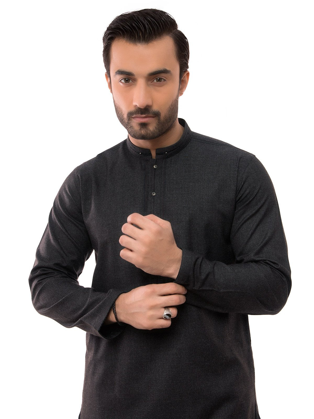 Edenrobe - Men's Charcoal Kurta Shalwar - EMTSW19W-9854