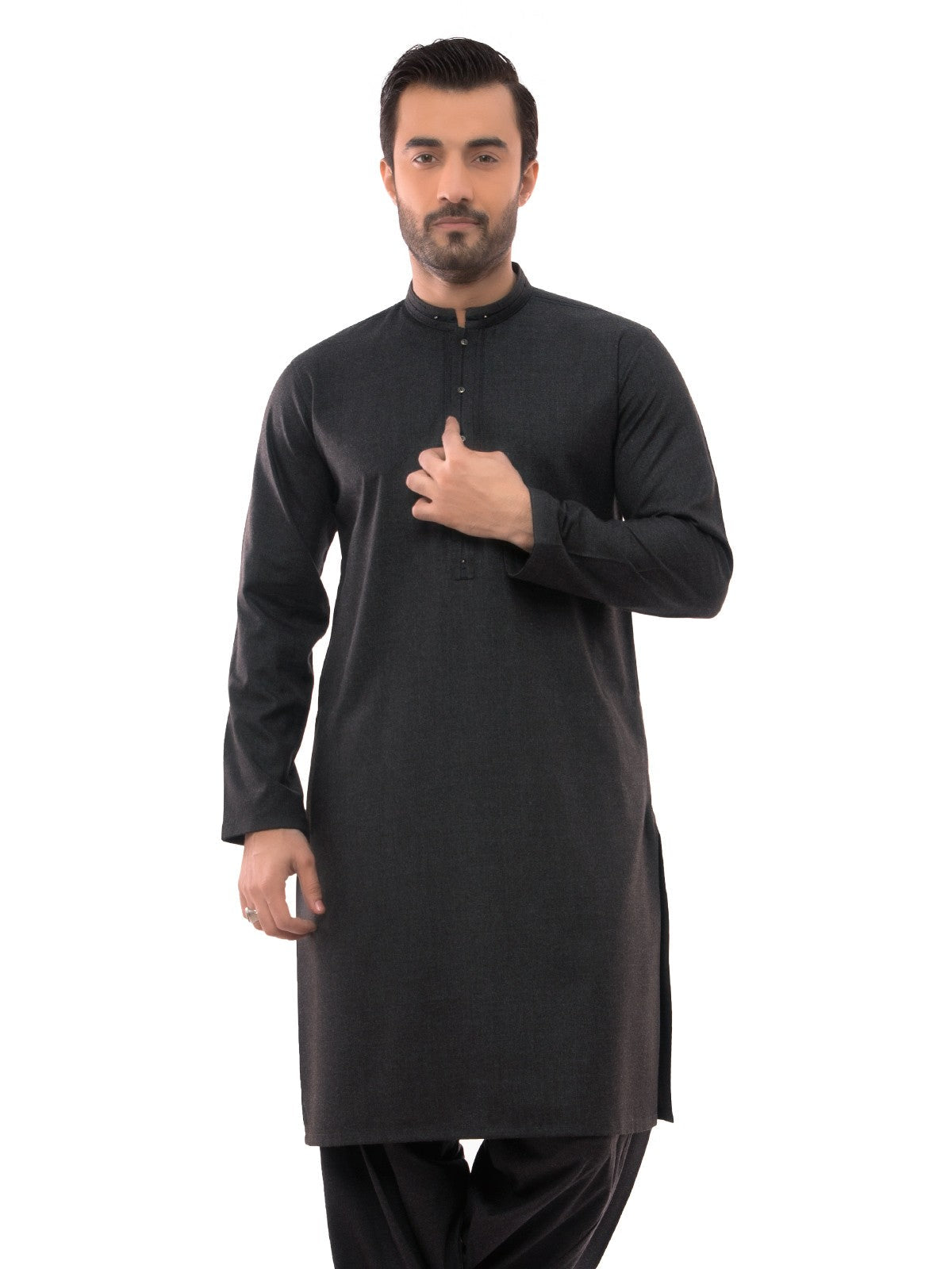 Edenrobe - Men's Charcoal Kurta Shalwar - EMTSW19W-9854