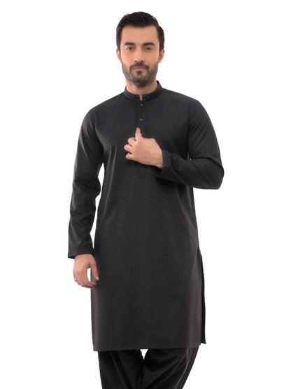 Edenrobe - Men's Charcoal Kurta Shalwar - EMTSW19W-9854