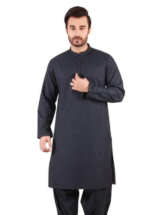 Edenrobe - Men's Mid Night Blue Kurta Shalwar - EMTSW19W-9855