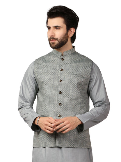 Edenrobe - Men's Mist Green Waist Coat Suit - EMTWCS19-9823