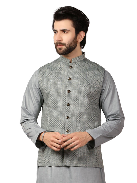 Edenrobe - Men's Mist Green Waist Coat Suit - EMTWCS19-9823