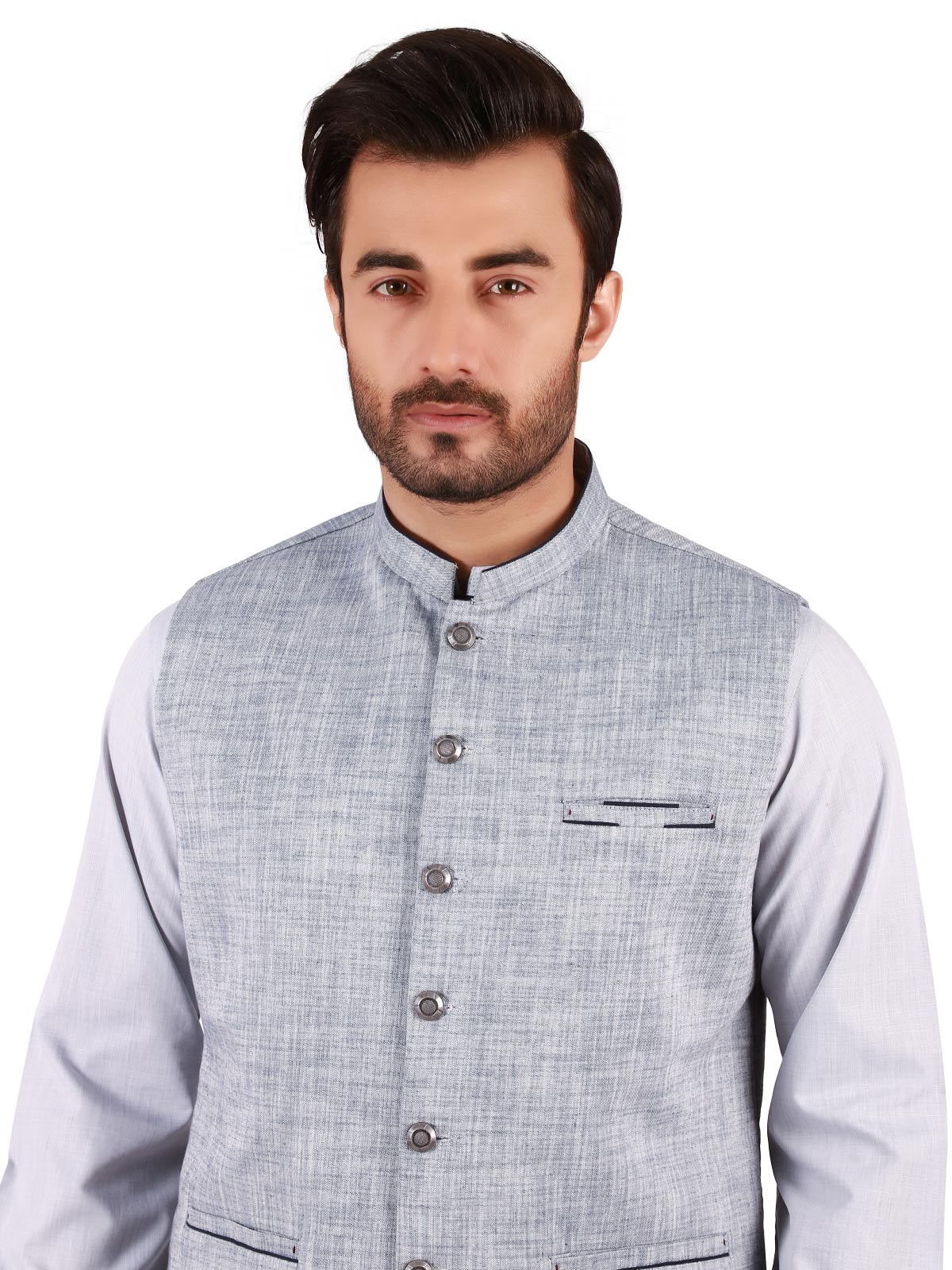 Edenrobe - Men's Grey Waist Coat Suit - EMTWCS19-9827