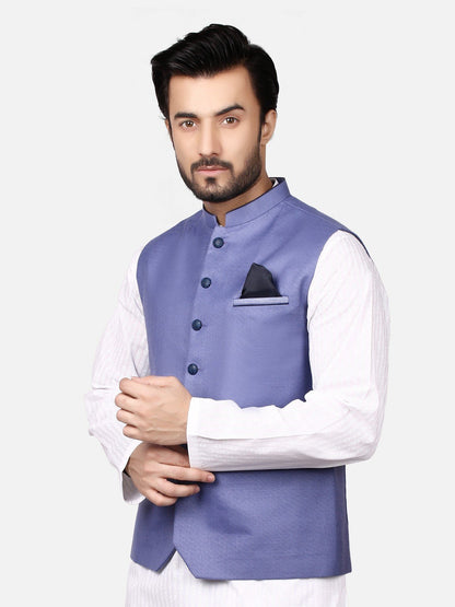 Edenrobe - Men's Blue Waist Coat - EMTWC19-007