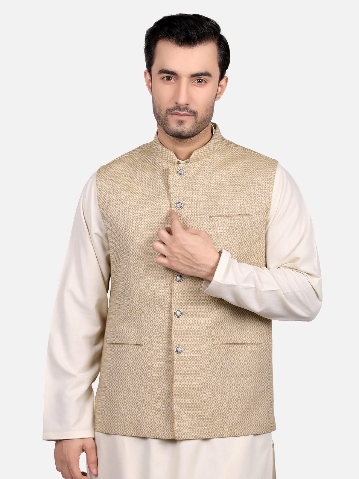 Edenrobe - Men's Olive Green Waist Coat - EMTWC19-35653