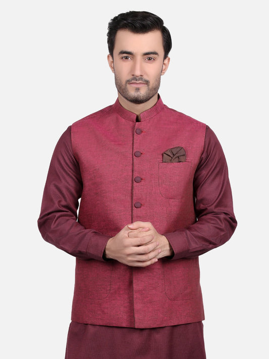 Edenrobe - Men's Pink Waist Coat - EMTWC19-35657