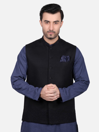 Edenrobe - Men's Black Waist Coat - EMTWC19-35661