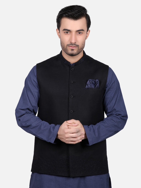 Edenrobe - Men's Black Waist Coat - EMTWC19-35661