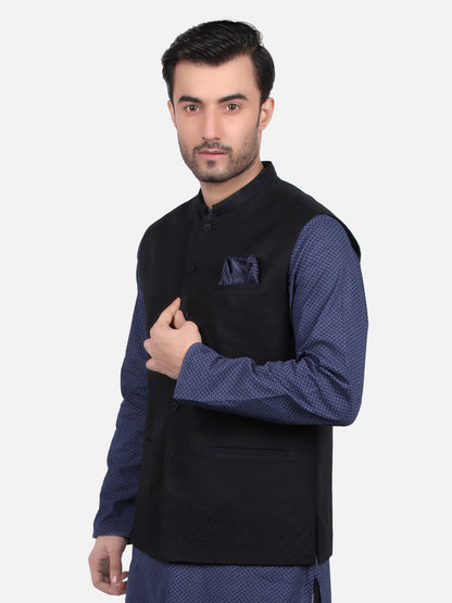 Edenrobe - Men's Black Waist Coat - EMTWC19-35661