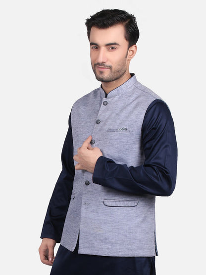 Edenrobe - Men's Ice Blue Waist Coat - EMTWC19-35663