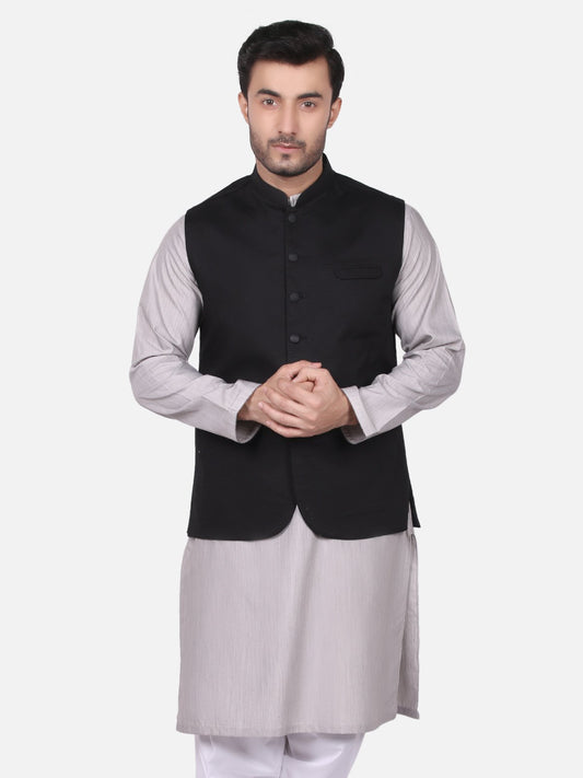 Edenrobe - Men's Black Waist Coat - EMTWC19-35667