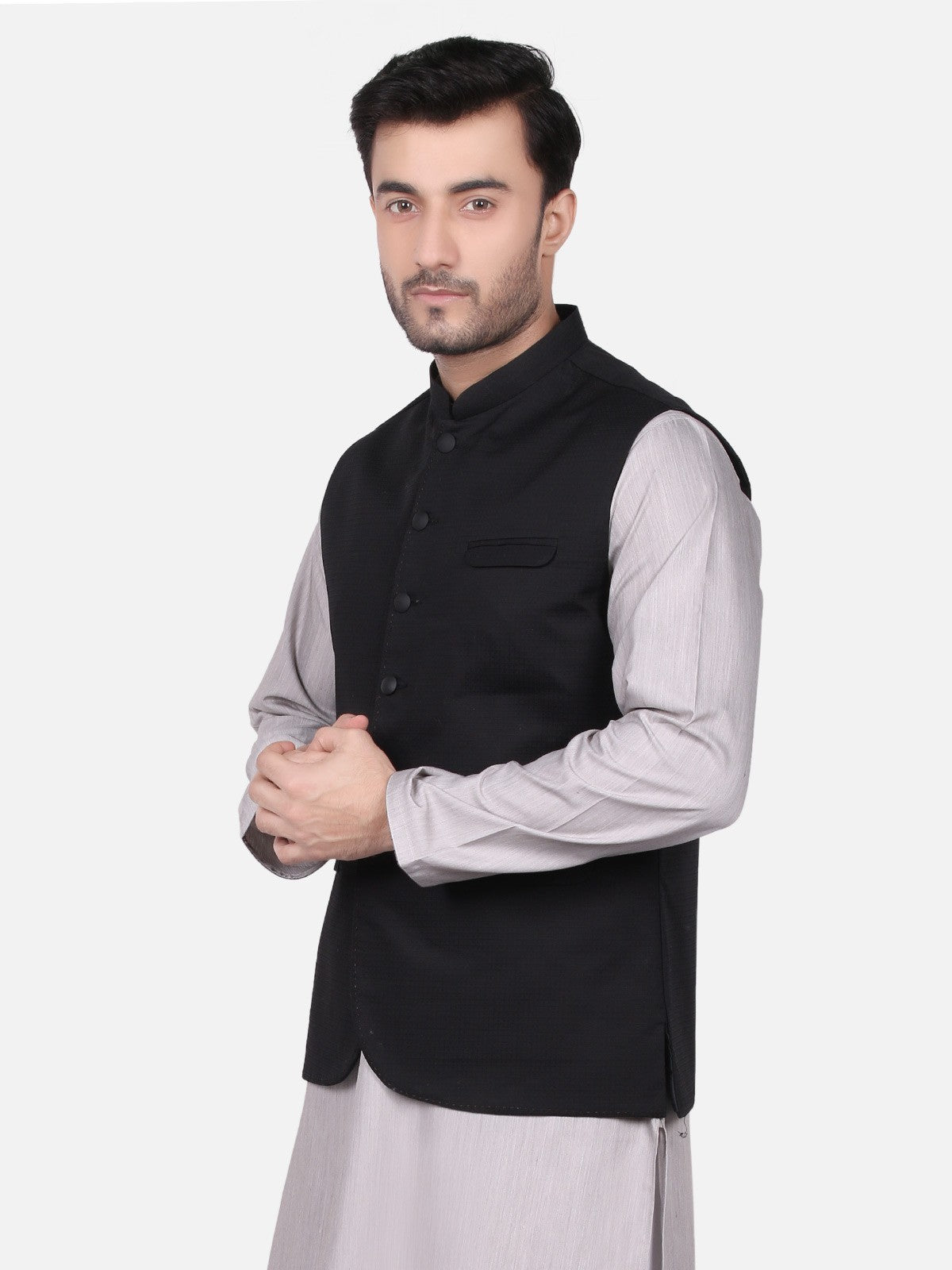 Edenrobe - Men's Black Waist Coat - EMTWC19-35667