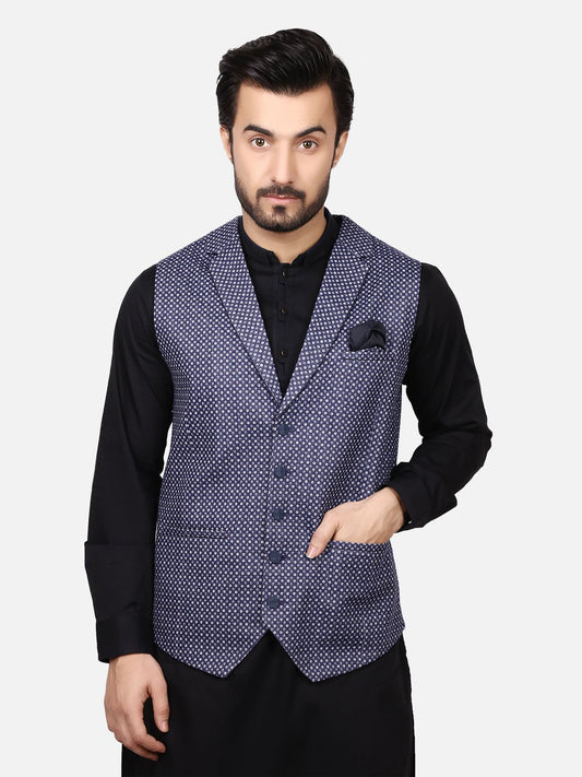 Edenrobe - Men's Navy Blue Waist Coat - EMTWC19-35671