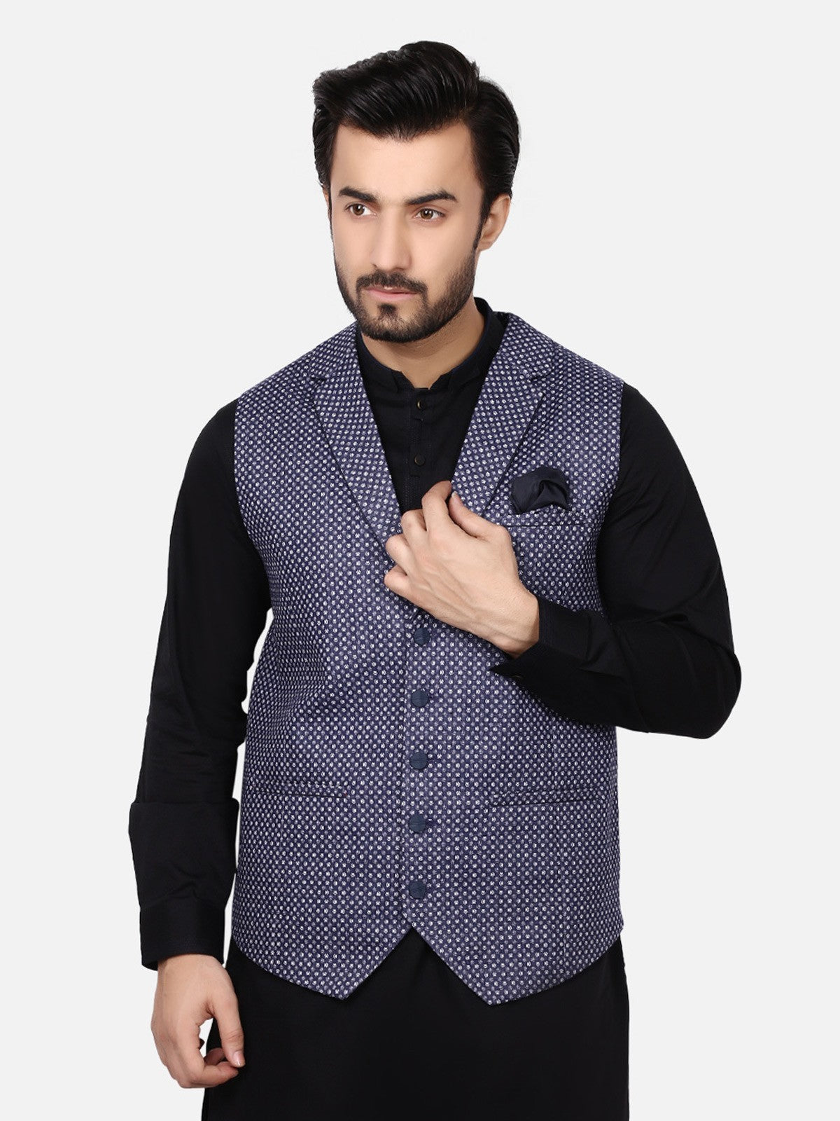 Edenrobe - Men's Navy Blue Waist Coat - EMTWC19-35671