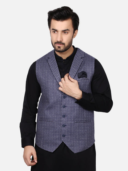 Edenrobe - Men's Navy Blue Waist Coat - EMTWC19-35671