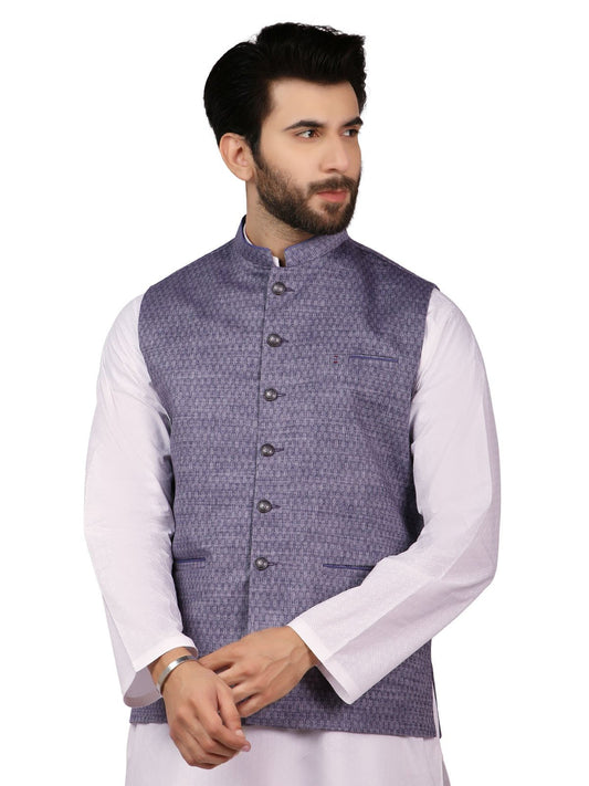 Edenrobe - Men's Light Purple Waist Coat - EMTWC19-35685