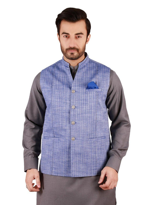 Edenrobe - Men's Royal Blue Waist Coat - EMTWC19-35688