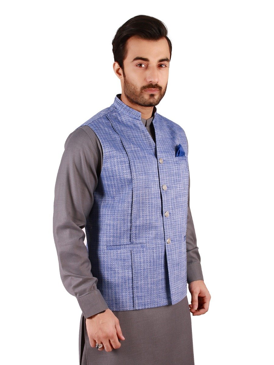 Edenrobe - Men's Royal Blue Waist Coat - EMTWC19-35688