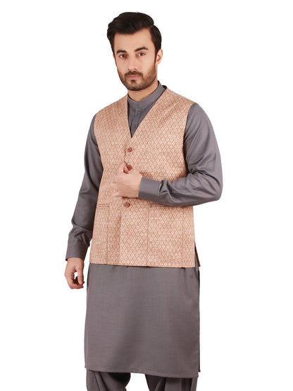 Edenrobe - Men's Light Brown Waist Coat - EMTWC19-35689