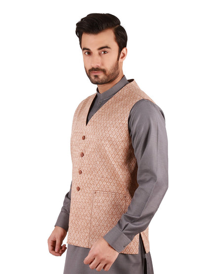 Edenrobe - Men's Light Brown Waist Coat - EMTWC19-35689