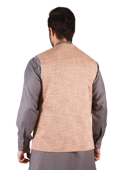 Edenrobe - Men's Light Brown Waist Coat - EMTWC19-35689