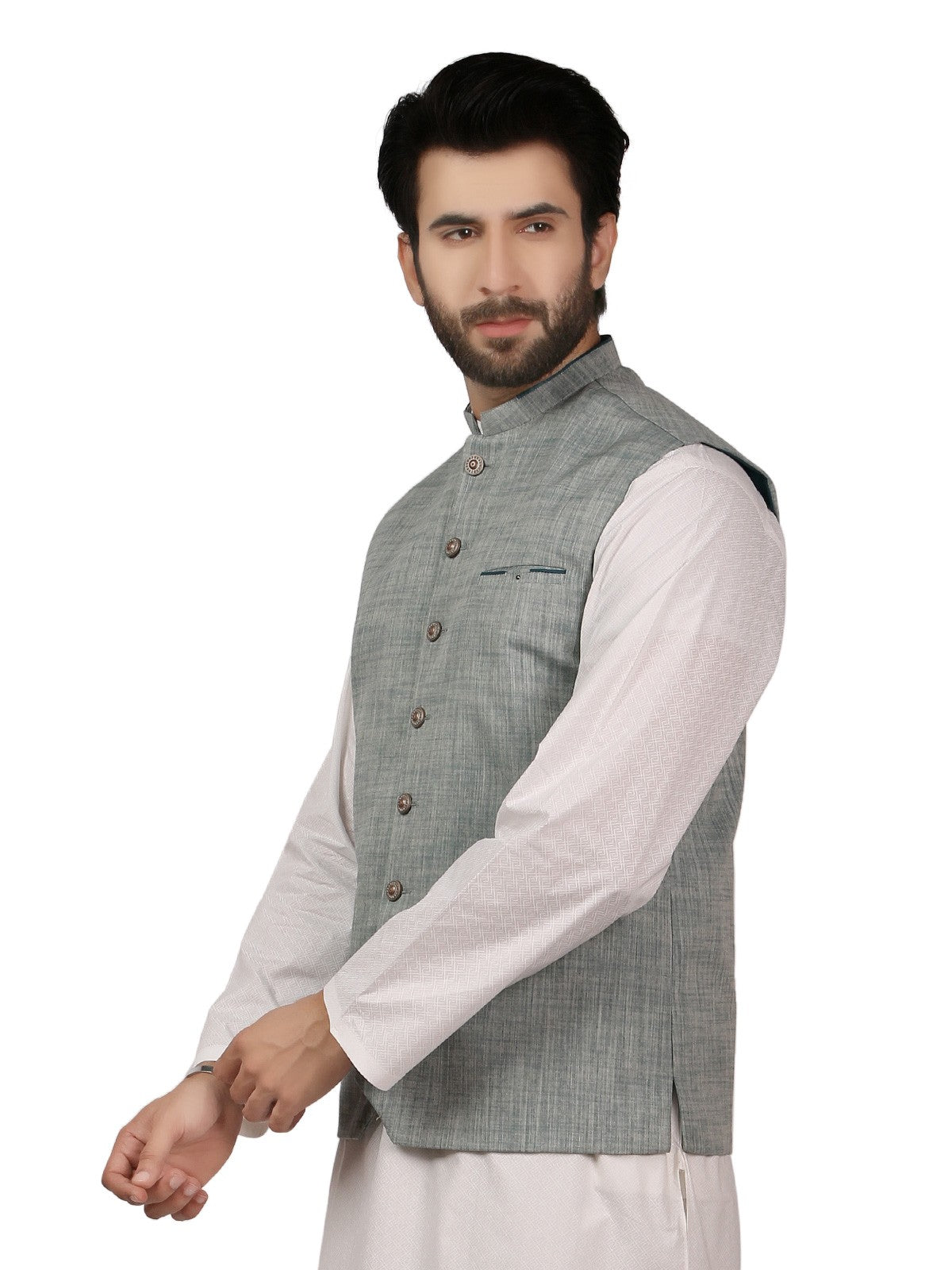 Edenrobe - Men's Mint Green Waist Coat - EMTWC19-35691