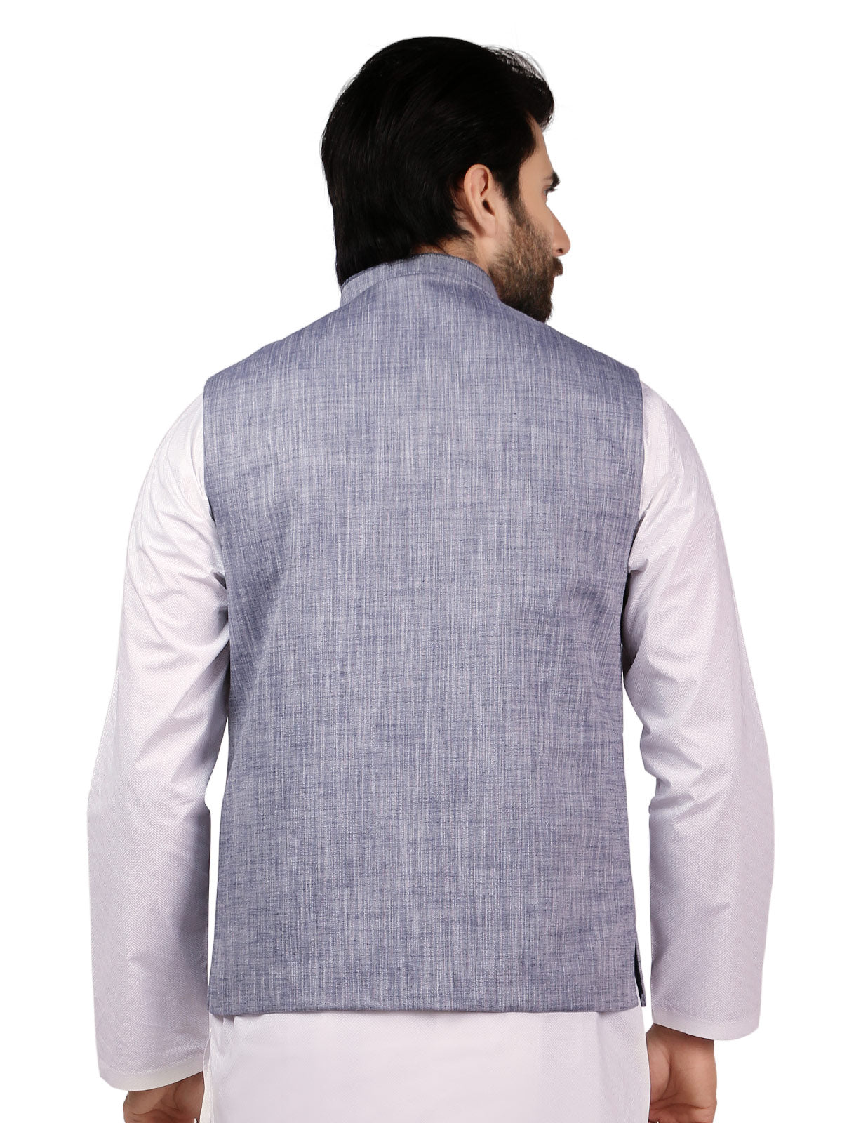 Edenrobe - Men's Greyish Blue Waist Coat - EMTWC19-35693