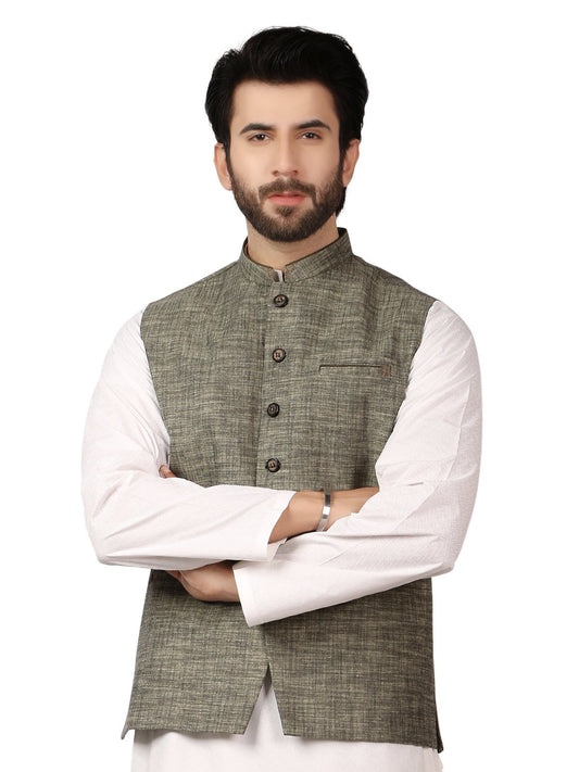 Edenrobe - Men's Kai Green Waist Coat - EMTWC19-35694