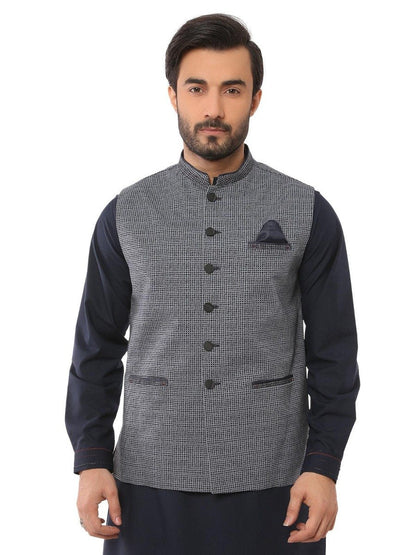 Edenrobe - Men's Blue Waist Coat - EMTWC19-35703