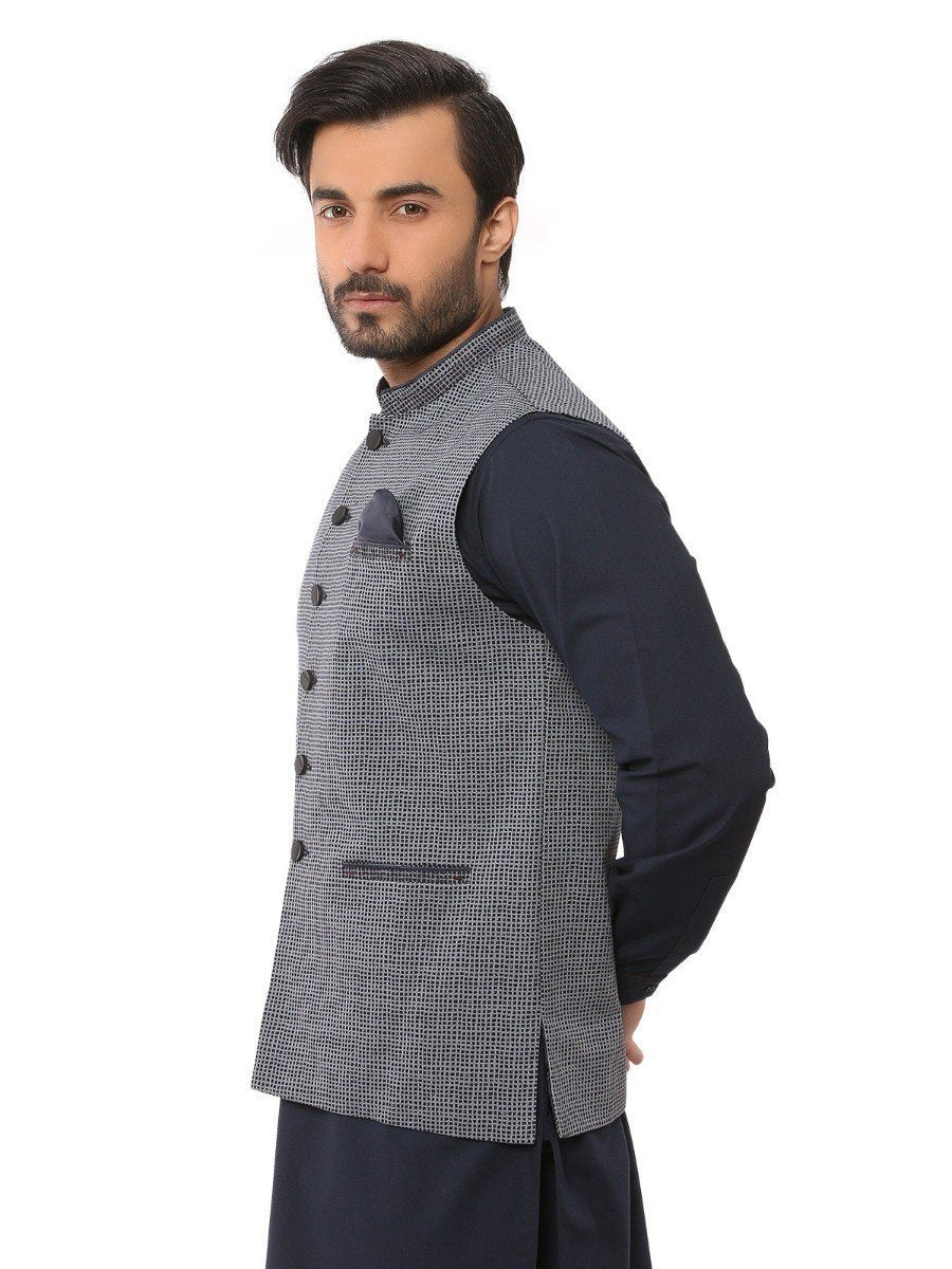 Edenrobe - Men's Blue Waist Coat - EMTWC19-35703