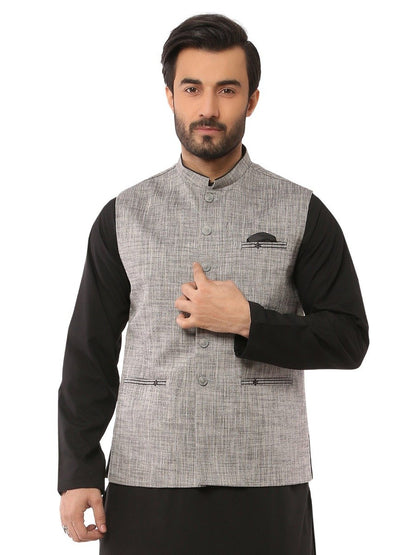 Edenrobe - Men's Ash Grey Waist Coat - EMTWC19-35705
