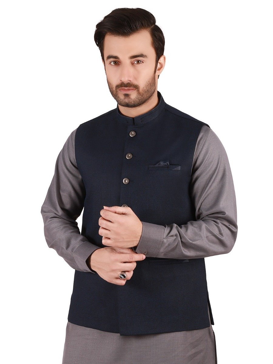 Edenrobe - Men's Mid Night Blue Waist Coat - EMTWC19-35706