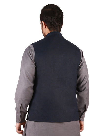 Edenrobe - Men's Mid Night Blue Waist Coat - EMTWC19-35706