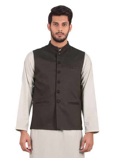 Edenrobe - Men's Dark Coffee Waist Coat - EMTWC19-35707