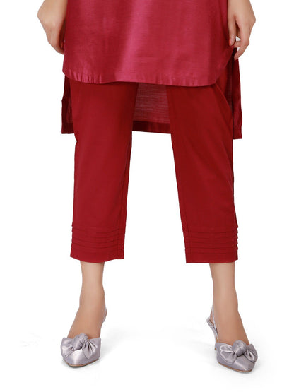 Edenrobe - Women's Burgundy Trouser - ELBP19-76205