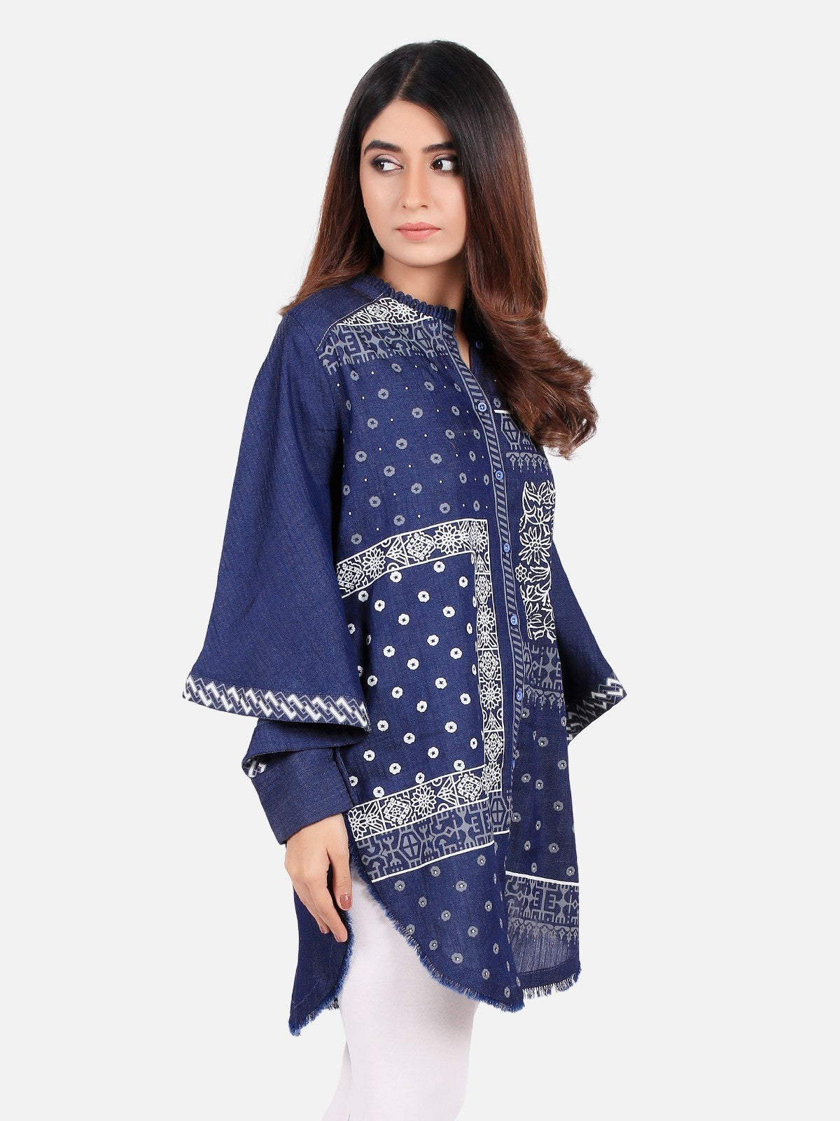 Edenrobe - Pret 1Pc Printed Denim Shirt - ELTK19-66626