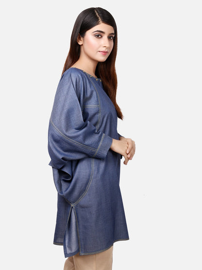 Edenrobe - Pret 1Pc Printed Denim Shirt - ELTK19-66628