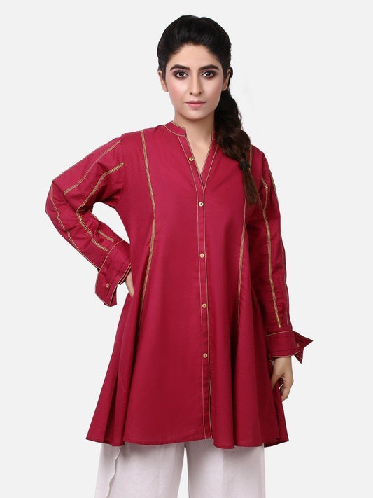 Edenrobe - Pret 1Pc Printed Pink Shirt - ELTK19-66875
