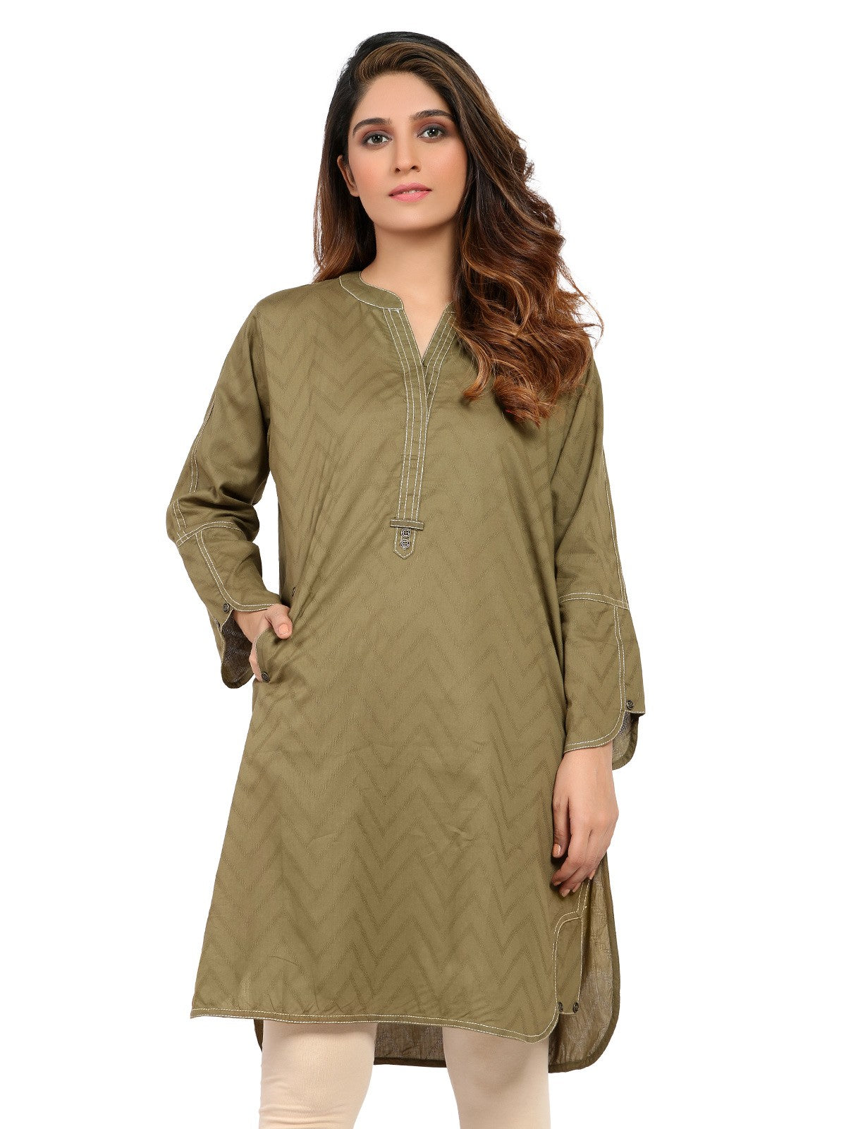 Edenrobe - Pret 1Pc Printed Jacquard Shirt - ELTK19-66911