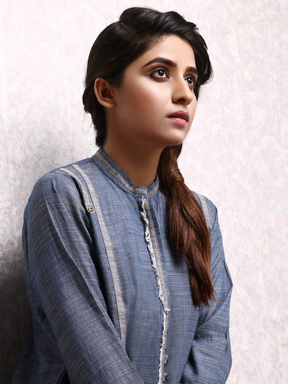 Edenrobe - Pret 1Pc Printed Denim Shirt - ELTK19-66922