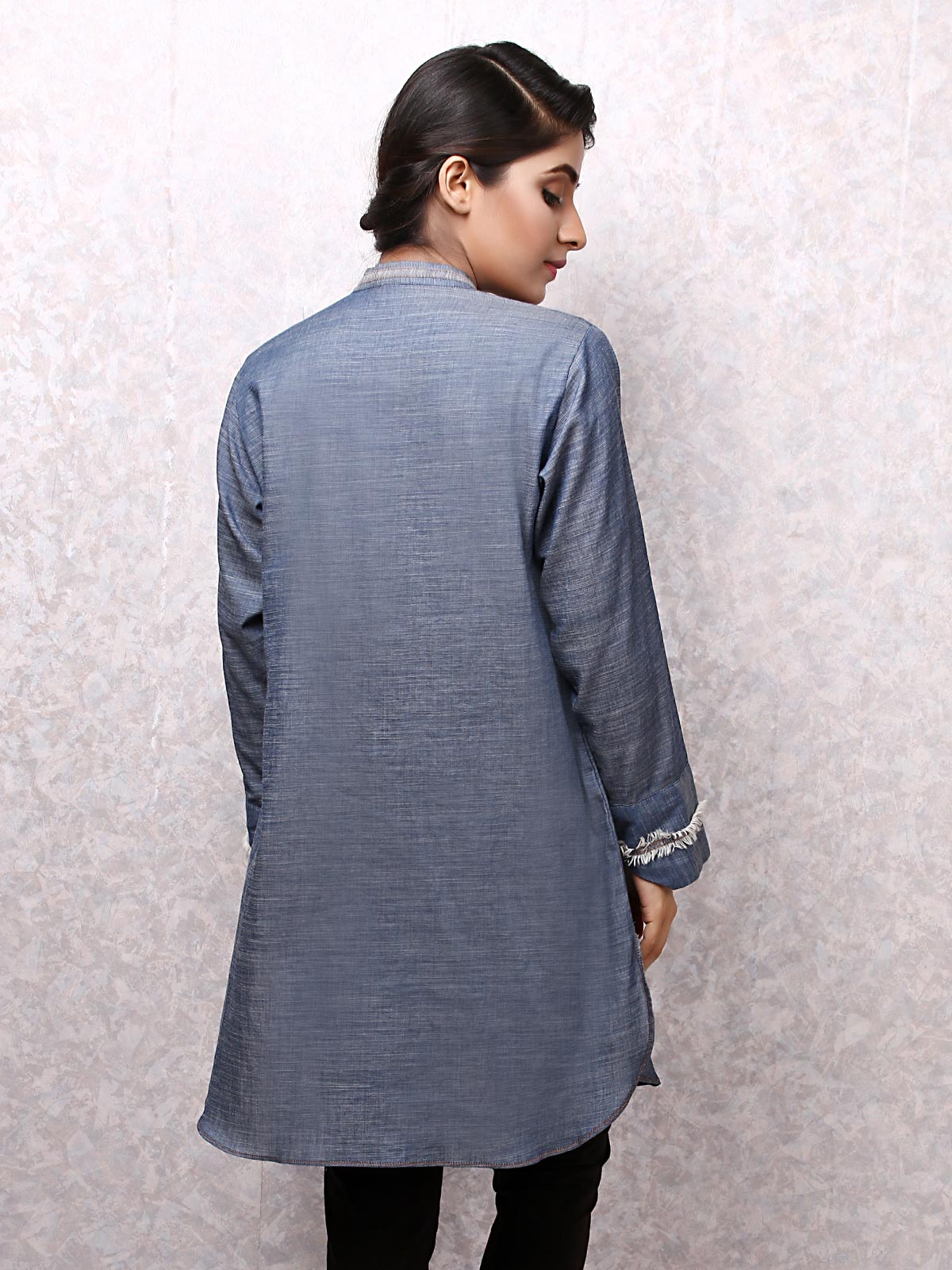 Edenrobe - Pret 1Pc Printed Denim Shirt - ELTK19-66922