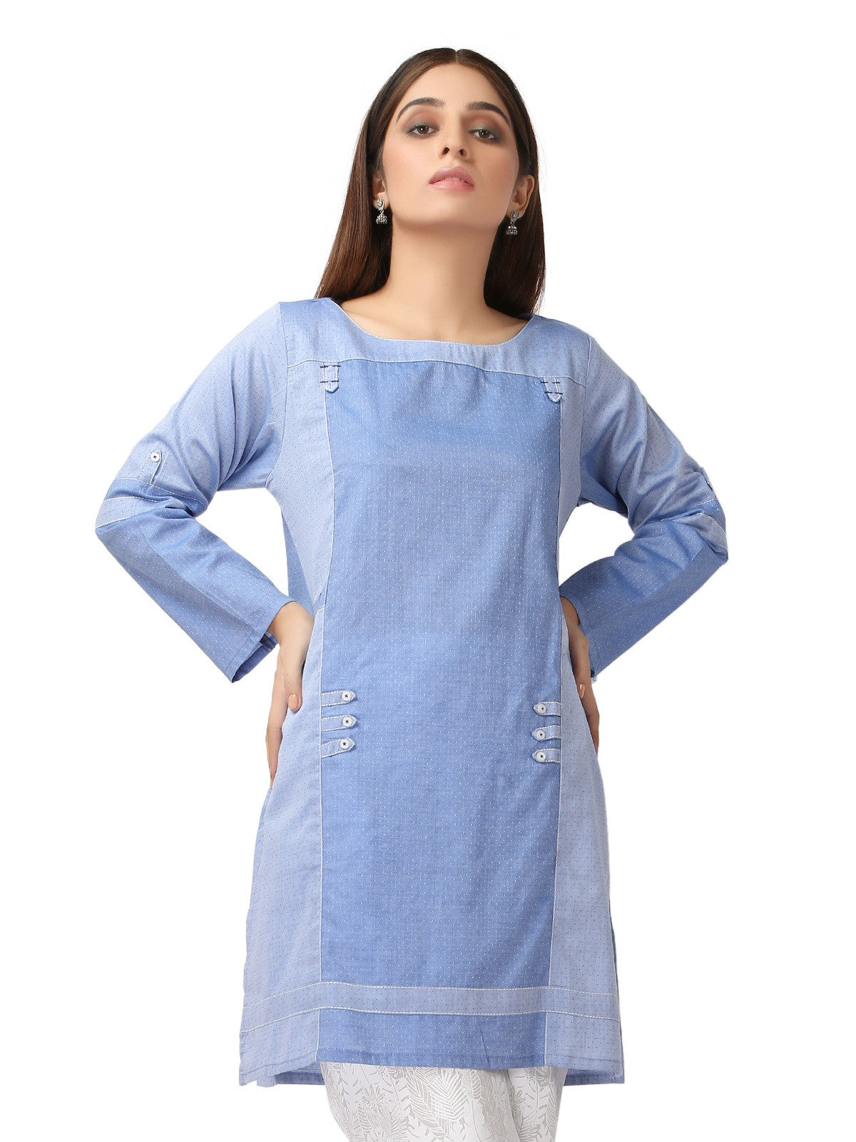 Edenrobe - Pret 1Pc Printed Dobby Shirt - ELTK19-66947