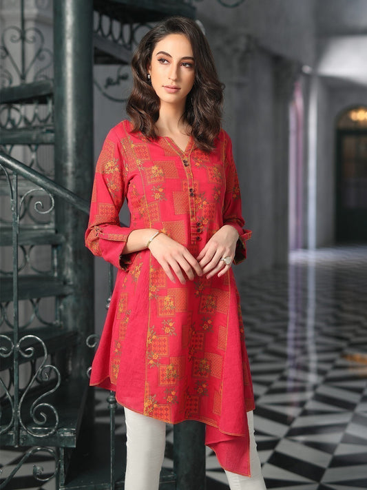 Edenrobe - Pret 1Pc Printed Pink Shirt - ELTK19-67003
