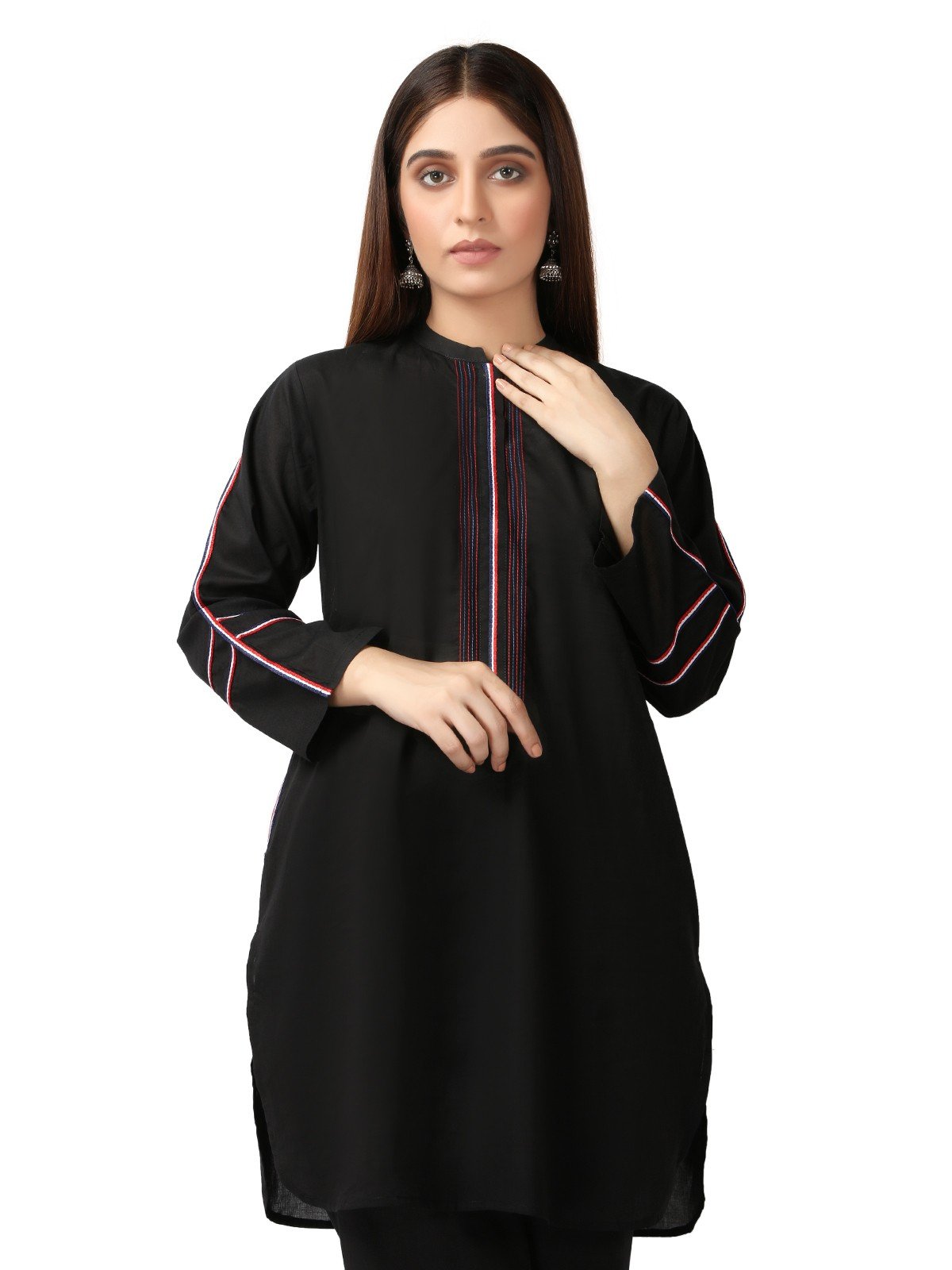 Edenrobe - Pret 1Pc Printed Black Shirt - ELTK19-67011