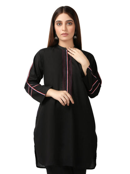 Edenrobe - Pret 1Pc Printed Black Shirt - ELTK19-67011