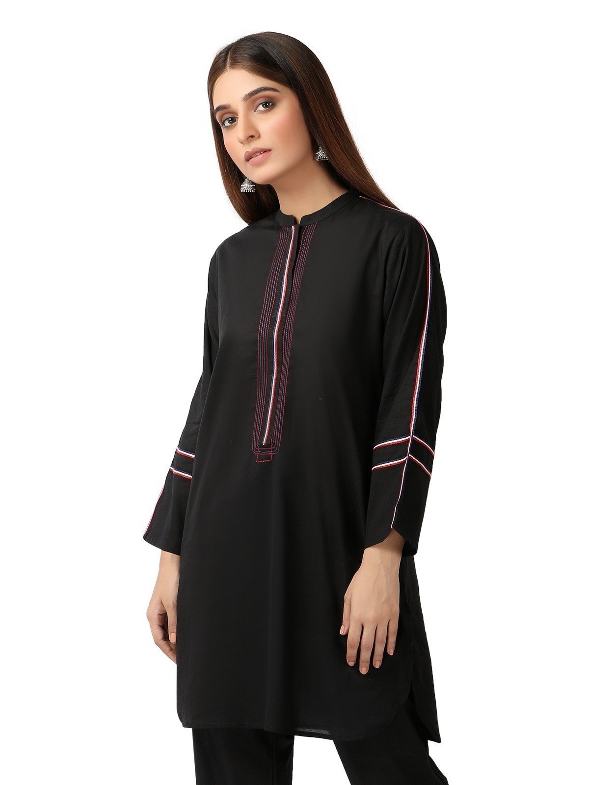 Edenrobe - Pret 1Pc Printed Black Shirt - ELTK19-67011