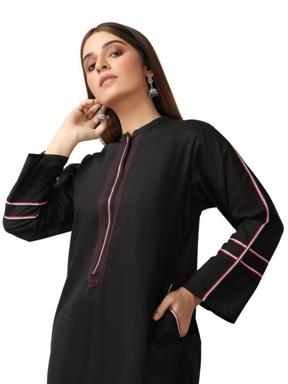 Edenrobe - Pret 1Pc Printed Black Shirt - ELTK19-67011